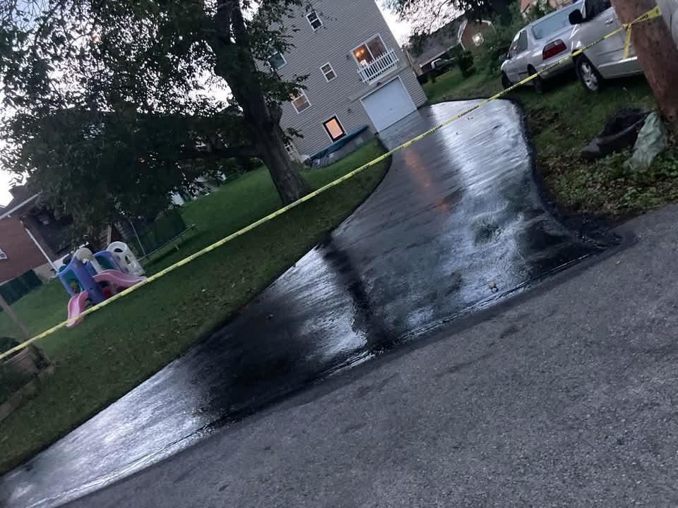 Fresh asphalt driveway